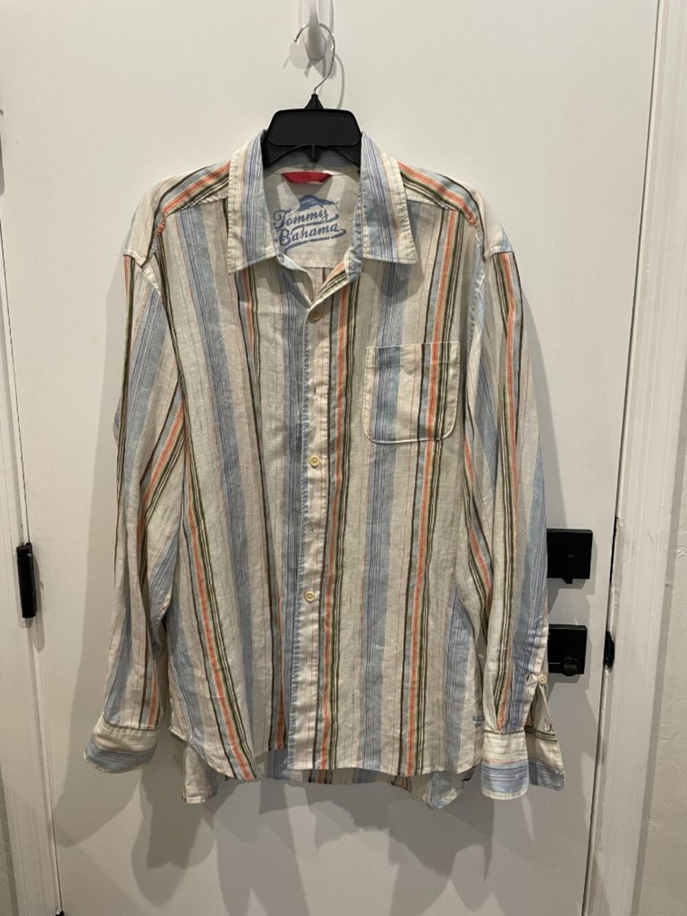 Tommy Bahama Men's 100% Linen striped button front shirt - Size XL - Retail $130
